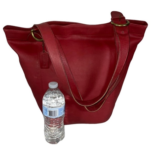 COACH VINTAGE DUFFLE SOHO XL CHERRY RED LEATHER BAG 4082 - Picture 14 of 15